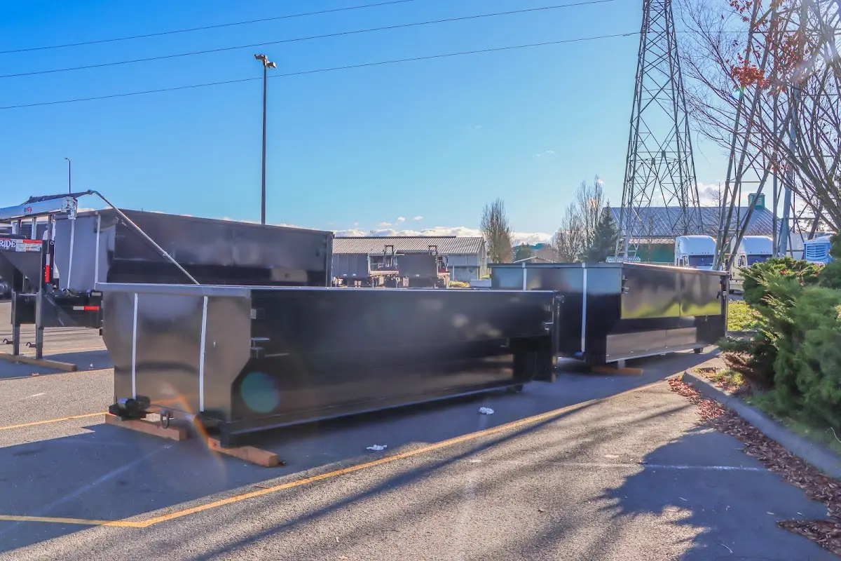 Roll-off dumpster ready for waste disposal at job site for Construction Dumpster Rental in San Lorenzo